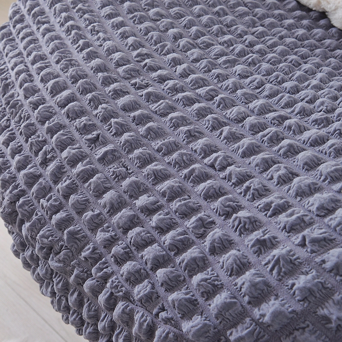 91家纺网 家纺一手货源 找家纺 启博家纺 2025新款泡泡纱龙虾椅套 灰蓝