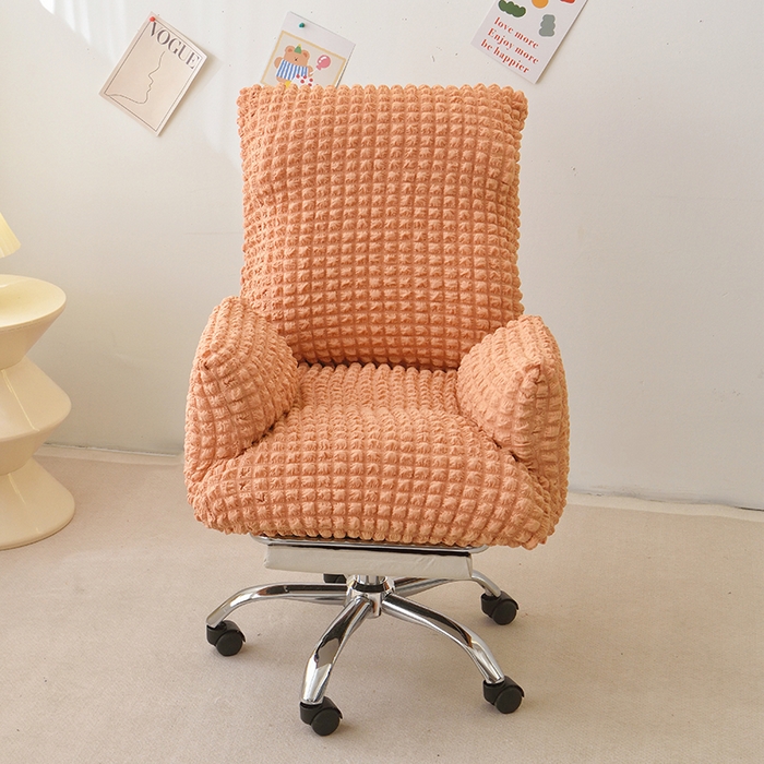 91家纺网 家纺一手货源 找家纺 启博家纺 2025新款泡泡纱办公躺椅套 橙色