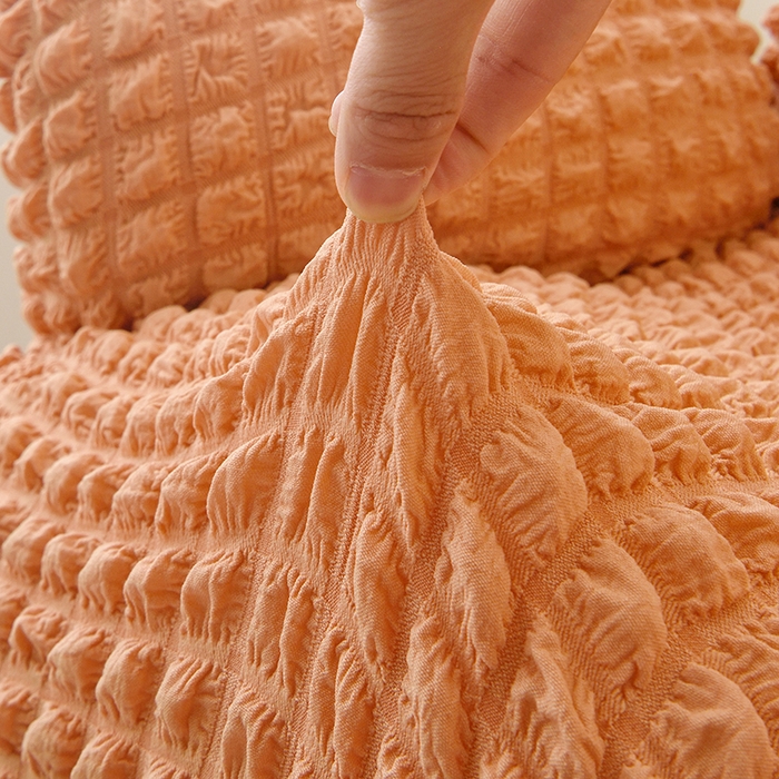 91家纺网 家纺一手货源 找家纺 启博家纺 2025新款泡泡纱办公躺椅套 橙色