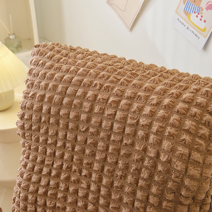 91家纺网 家纺一手货源 找家纺 启博家纺 2025新款泡泡纱办公躺椅套 驼色