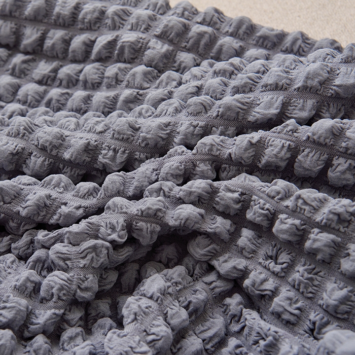 91家纺网 家纺一手货源 找家纺 启博家纺 2025新款泡泡纱办公躺椅套 灰蓝