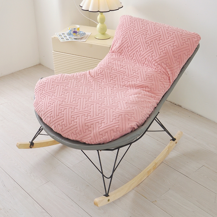 91家纺网 家纺一手货源 找家纺 启博家纺 2025新款磨毛提花龙虾椅套 桃粉