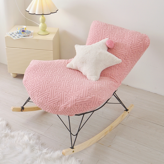 91家纺网 家纺一手货源 找家纺 启博家纺 2025新款磨毛提花龙虾椅套 桃粉