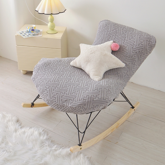 91家纺网 家纺一手货源 找家纺 启博家纺 2025新款磨毛提花龙虾椅套 灰色