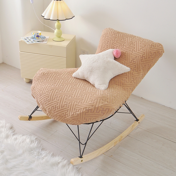 91家纺网 家纺一手货源 找家纺 启博家纺 2025新款磨毛提花龙虾椅套 驼色