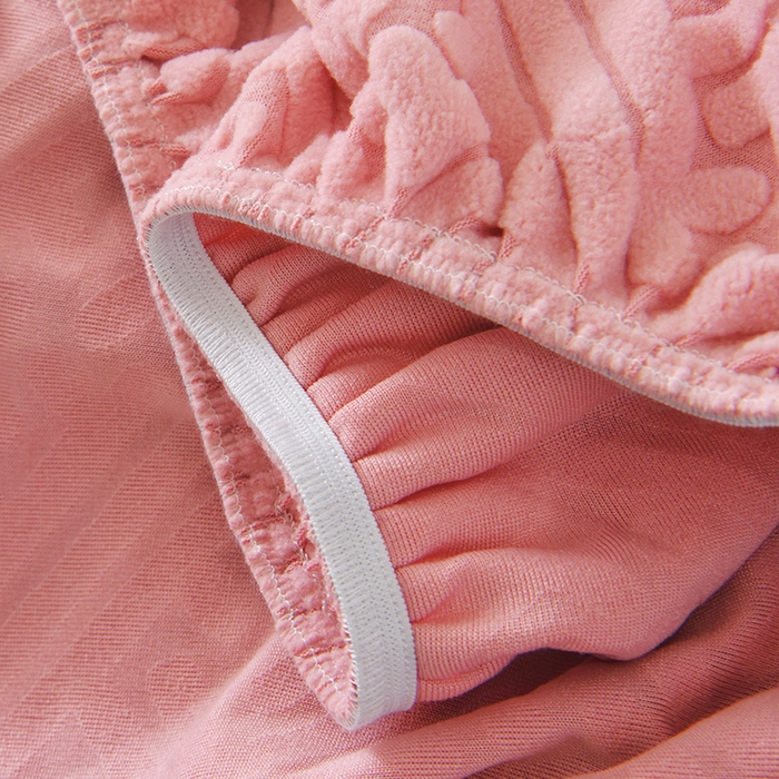 91家纺网 家纺一手货源 找家纺 启博家纺 2025新款磨毛提花龙虾椅套 桃粉