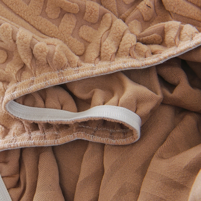 91家纺网 家纺一手货源 找家纺 启博家纺 2025新款磨毛提花龙虾椅套 驼色