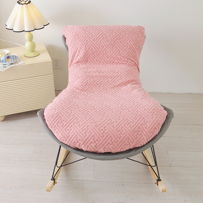 启博家纺 2025新款磨毛提花龙虾椅套 桃粉