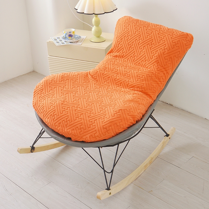 91家纺网 家纺一手货源 找家纺 启博家纺 2025新款磨毛提花龙虾椅套 橙色