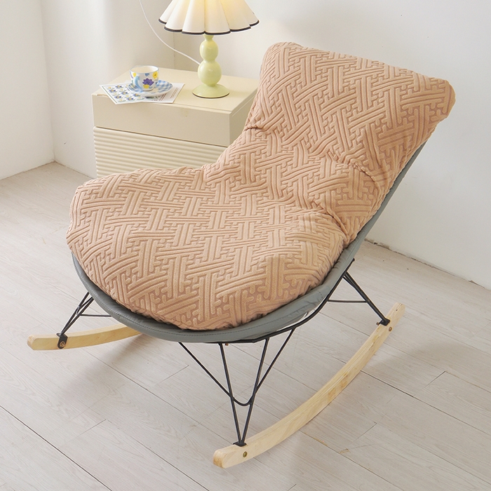 91家纺网 家纺一手货源 找家纺 启博家纺 2025新款磨毛提花龙虾椅套 驼色