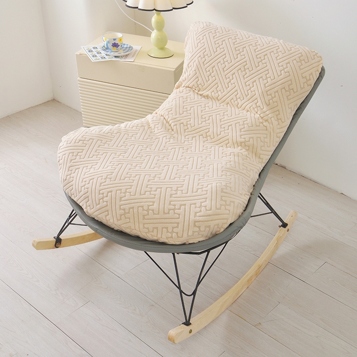 91家纺网 家纺一手货源 找家纺 启博家纺 2025新款磨毛提花龙虾椅套 米白