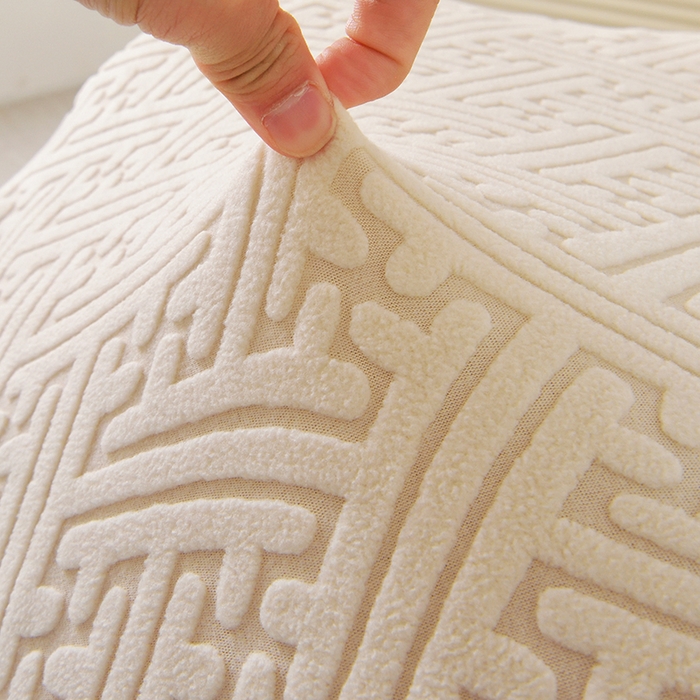 91家纺网 家纺一手货源 找家纺 启博家纺 2025新款磨毛提花龙虾椅套 米白