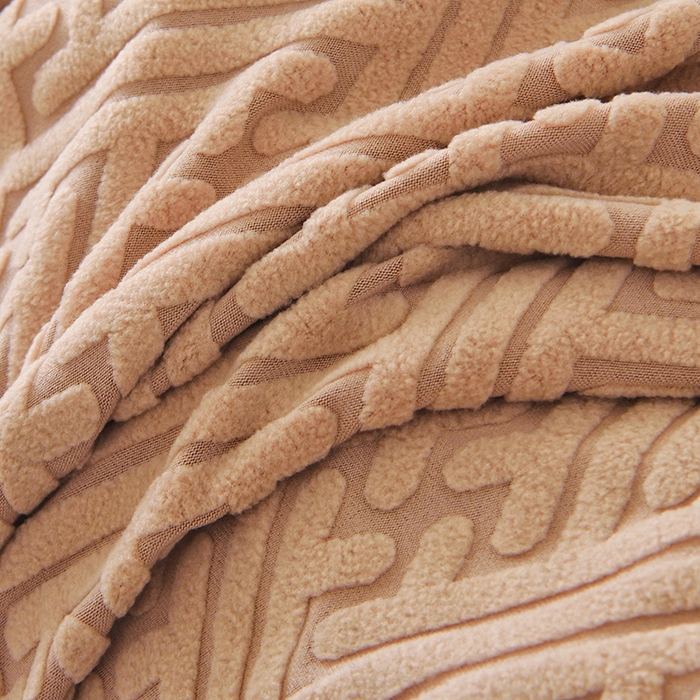 91家纺网 家纺一手货源 找家纺 启博家纺 2025新款磨毛提花龙虾椅套 驼色