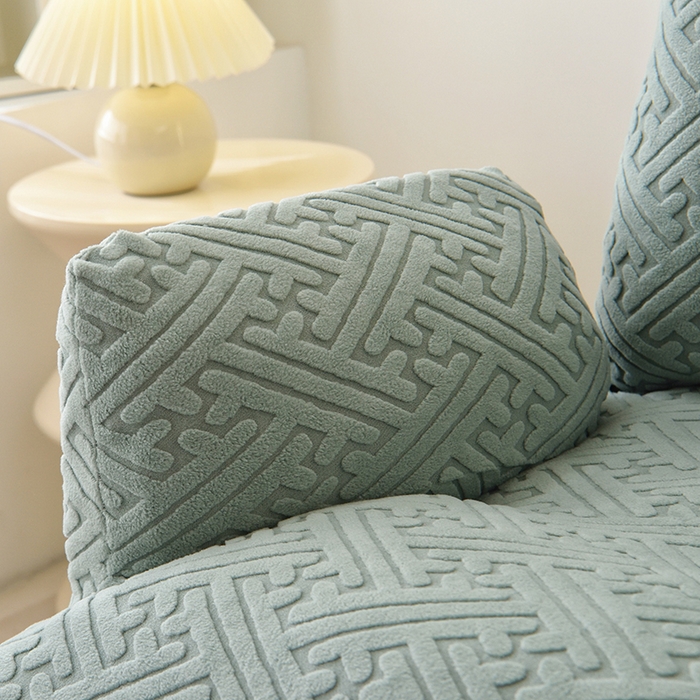 91家纺网 家纺一手货源 找家纺 启博家纺 2025新款磨毛提花办公躺椅套 墨蓝