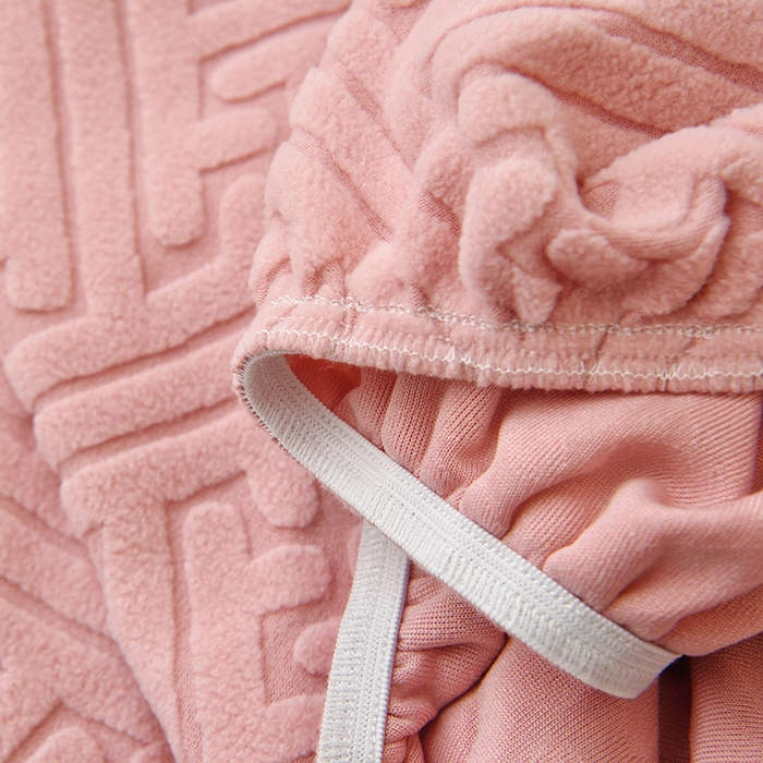 91家纺网 家纺一手货源 找家纺 启博家纺 2025新款磨毛提花办公躺椅套 桃粉