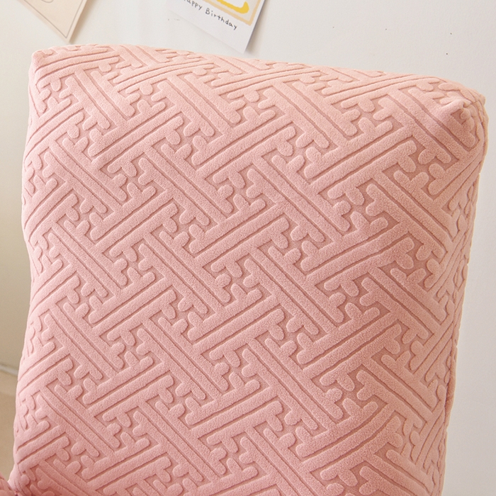 91家纺网 家纺一手货源 找家纺 启博家纺 2025新款磨毛提花办公躺椅套 桃粉