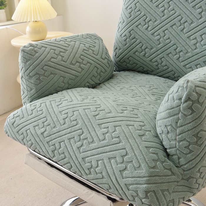 91家纺网 家纺一手货源 找家纺 启博家纺 2025新款磨毛提花办公躺椅套 墨蓝