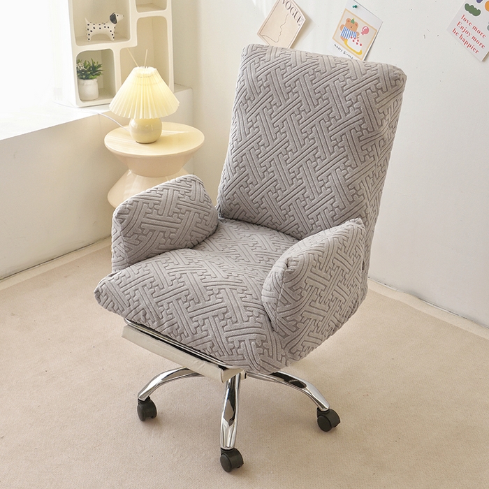 91家纺网 家纺一手货源 找家纺 启博家纺 2025新款磨毛提花办公躺椅套 灰色