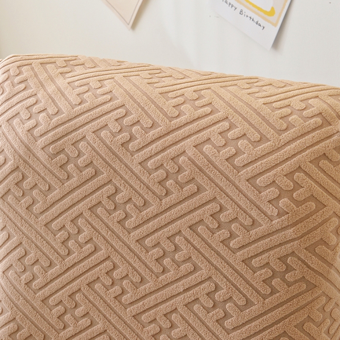 91家纺网 家纺一手货源 找家纺 启博家纺 2025新款磨毛提花办公躺椅套 驼色