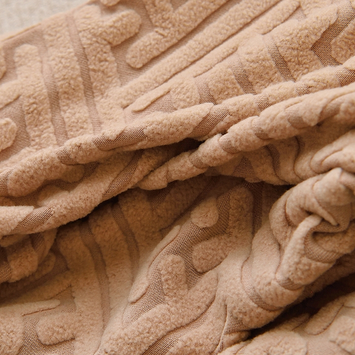 91家纺网 家纺一手货源 找家纺 启博家纺 2025新款磨毛提花办公躺椅套 驼色