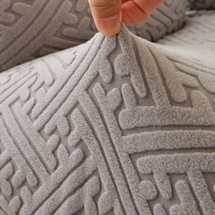 91家纺网 家纺一手货源 找家纺 启博家纺 2025新款磨毛提花办公躺椅套 灰色