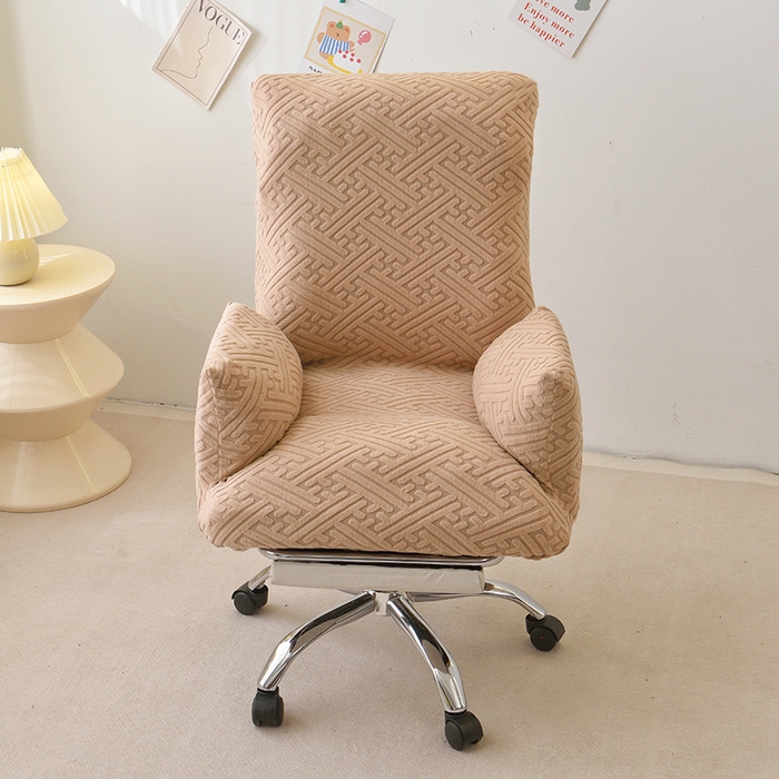 启博家纺 2025新款磨毛提花办公躺椅套 驼色