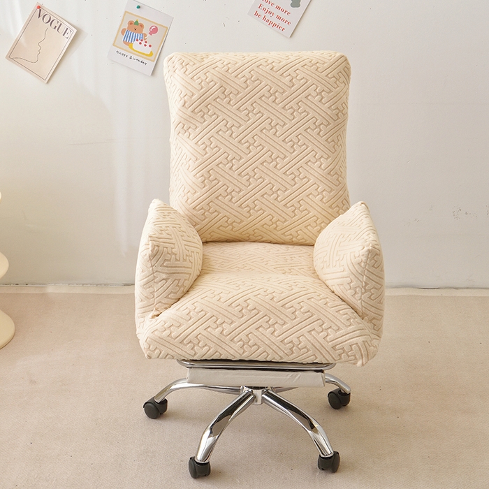 启博家纺 2025新款磨毛提花办公躺椅套 米白