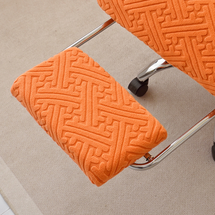 91家纺网 家纺一手货源 找家纺 启博家纺 2025新款磨毛提花办公躺椅套 橙色