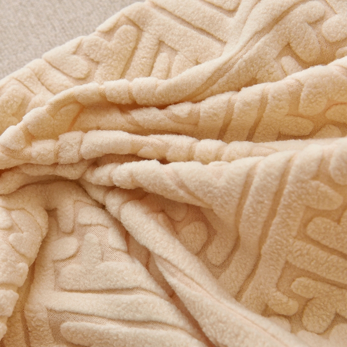 91家纺网 家纺一手货源 找家纺 启博家纺 2025新款磨毛提花办公躺椅套 米白