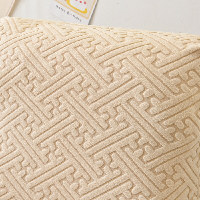 91家纺网 家纺一手货源 找家纺 启博家纺 2025新款磨毛提花办公躺椅套 米白