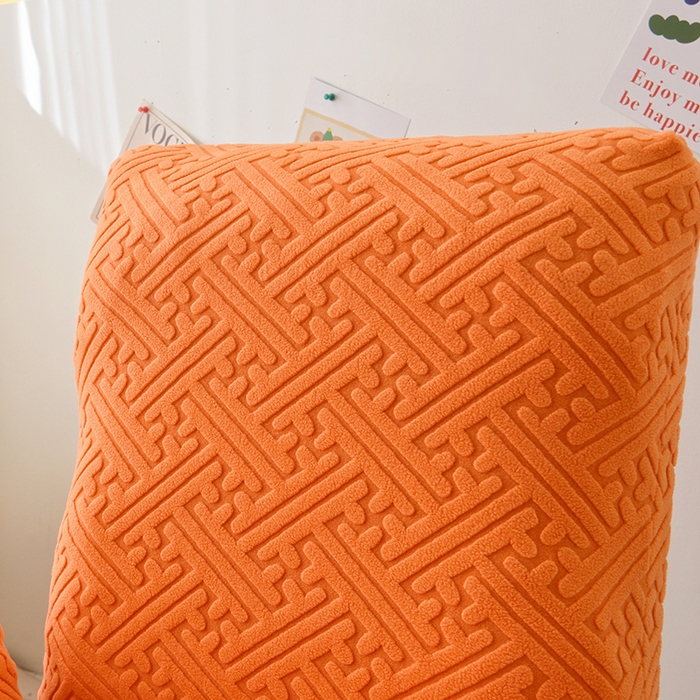 91家纺网 家纺一手货源 找家纺 启博家纺 2025新款磨毛提花办公躺椅套 橙色