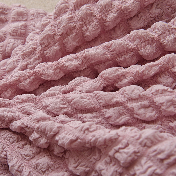 91家纺网 家纺一手货源 找家纺 启博家纺 2025新款泡泡纱办公躺椅套 桃粉