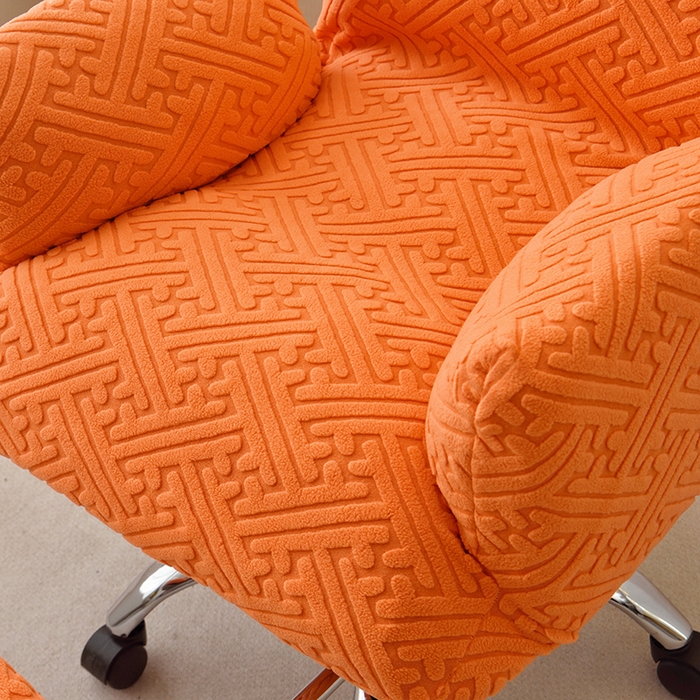 91家纺网 家纺一手货源 找家纺 启博家纺 2025新款磨毛提花办公躺椅套 橙色