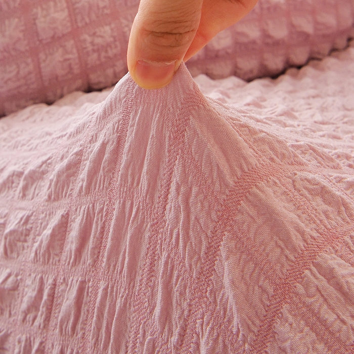 91家纺网 家纺一手货源 找家纺 启博家纺 2025新款泡泡纱办公躺椅套 桃粉