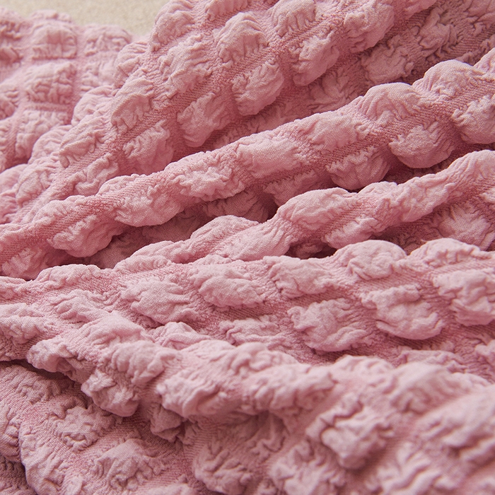 91家纺网 家纺一手货源 找家纺 启博家纺 2025新款泡泡纱办公躺椅套 桃粉