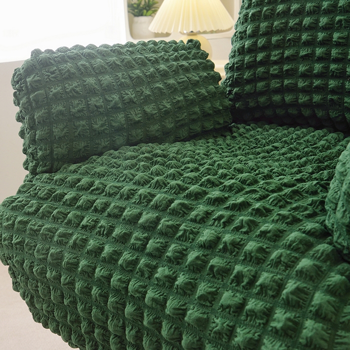 91家纺网 家纺一手货源 找家纺 启博家纺 2025新款泡泡纱办公躺椅套 橄榄绿