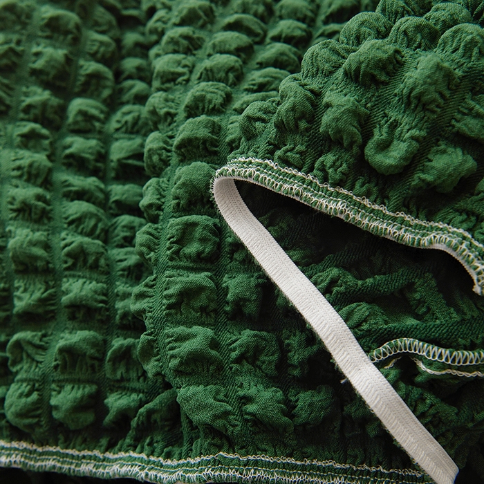 91家纺网 家纺一手货源 找家纺 启博家纺 2025新款泡泡纱办公躺椅套 橄榄绿