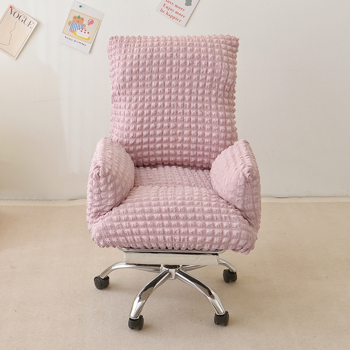 91家纺网 家纺一手货源 找家纺 启博家纺 2025新款泡泡纱办公躺椅套 桃粉