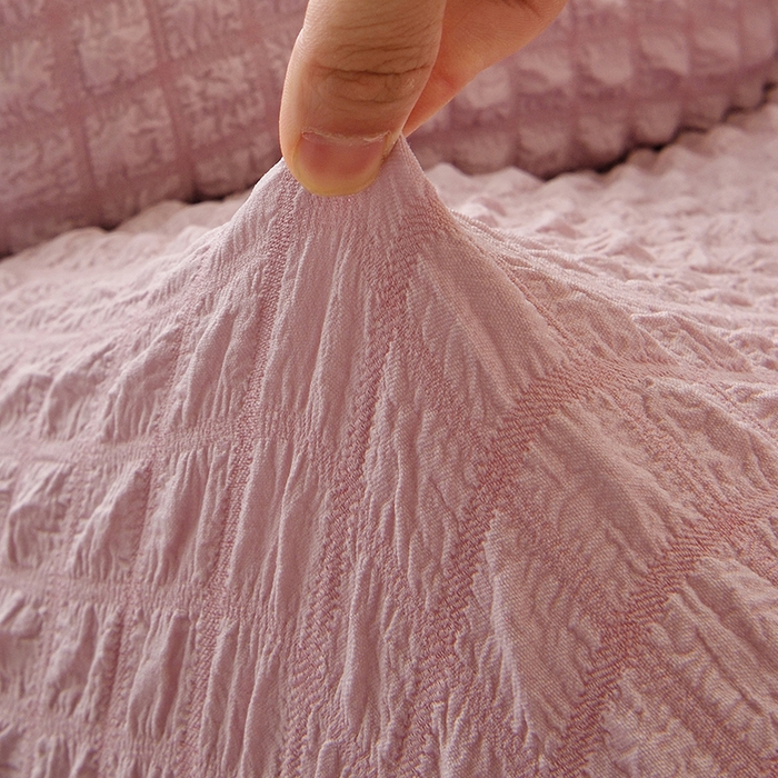 91家纺网 家纺一手货源 找家纺 启博家纺 2025新款泡泡纱办公躺椅套 桃粉