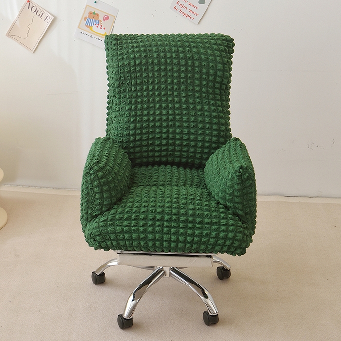 91家纺网 家纺一手货源 找家纺 启博家纺 2025新款泡泡纱办公躺椅套 橄榄绿