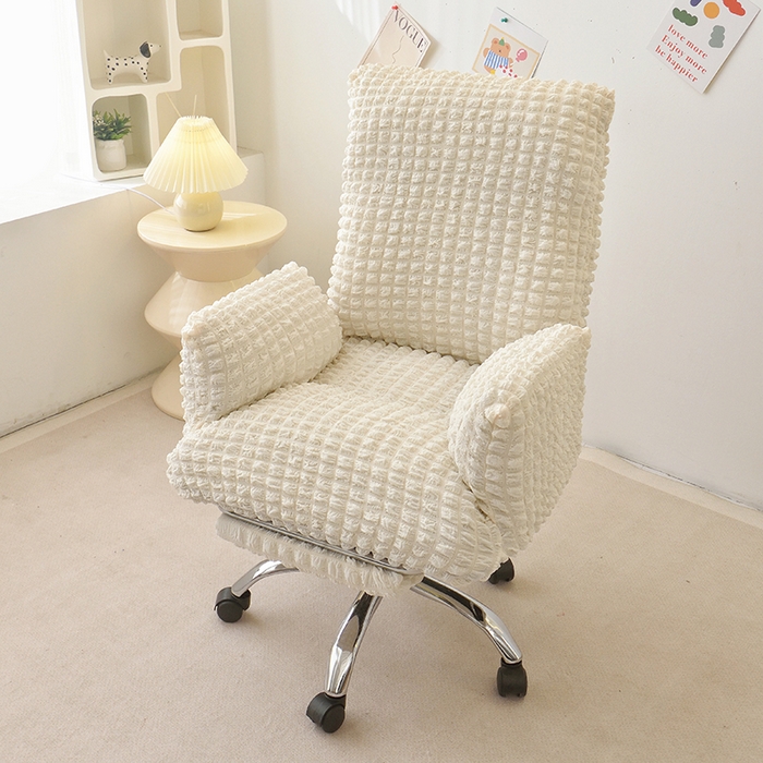 启博家纺 2025新款泡泡纱办公躺椅套 米白