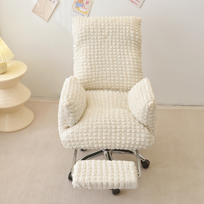 91家纺网 家纺一手货源 找家纺 启博家纺 2025新款泡泡纱办公躺椅套 米白