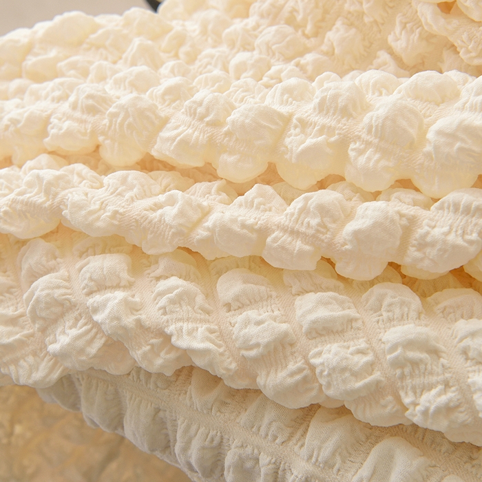 91家纺网 家纺一手货源 找家纺 启博家纺 2025新款泡泡纱办公躺椅套 米白