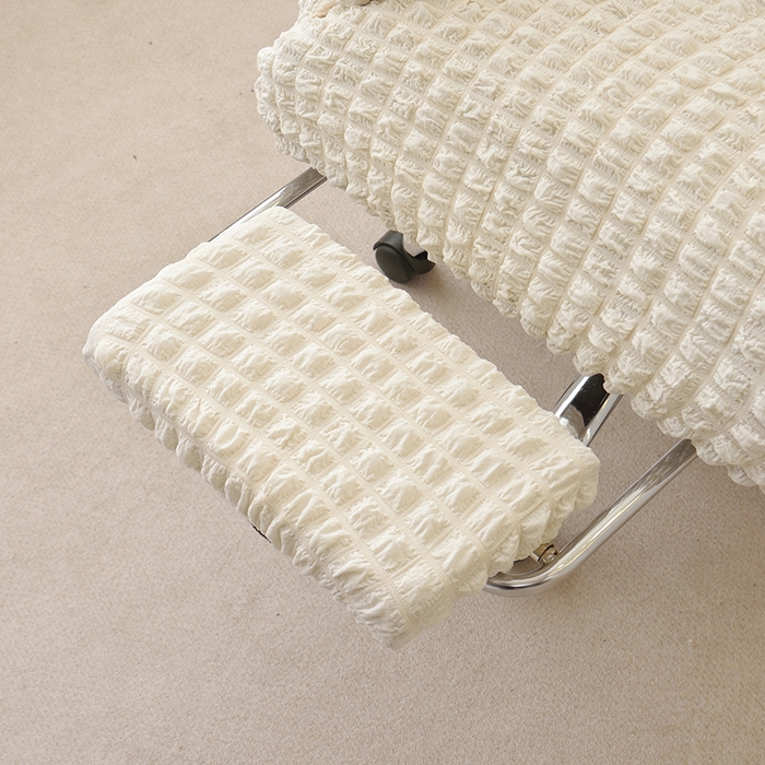 91家纺网 家纺一手货源 找家纺 启博家纺 2025新款泡泡纱办公躺椅套 米白