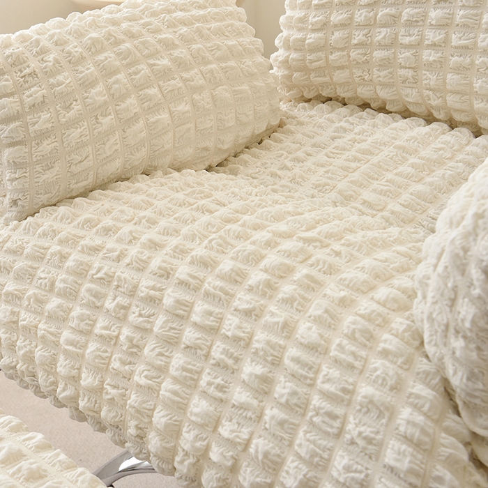 91家纺网 家纺一手货源 找家纺 启博家纺 2025新款泡泡纱办公躺椅套 米白