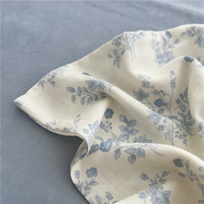 91家纺网 家纺一手货源 找家纺 优品阁 2025新款人字纹全棉双层纱四件套 兰轩【升级款-提花人字纹床单】