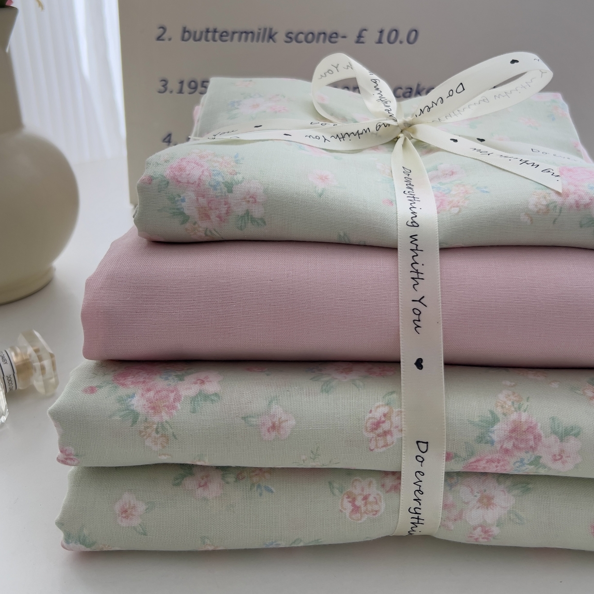 91家纺网 家纺一手货源 找家纺 优品阁 2025新款人字纹全棉双层纱四件套 只此青绿【升级款-提花人字纹床单】