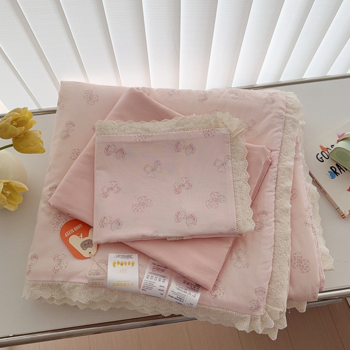 91家纺网 家纺一手货源 找家纺 于果2025新款双层纱花边款夏被