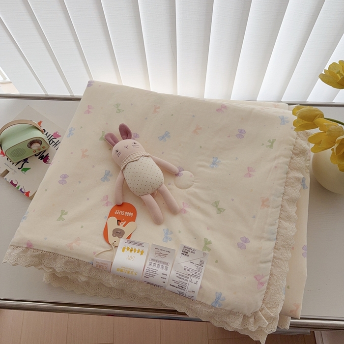 91家纺网 家纺一手货源 找家纺 （总）于果2025新款双层纱花边款夏被