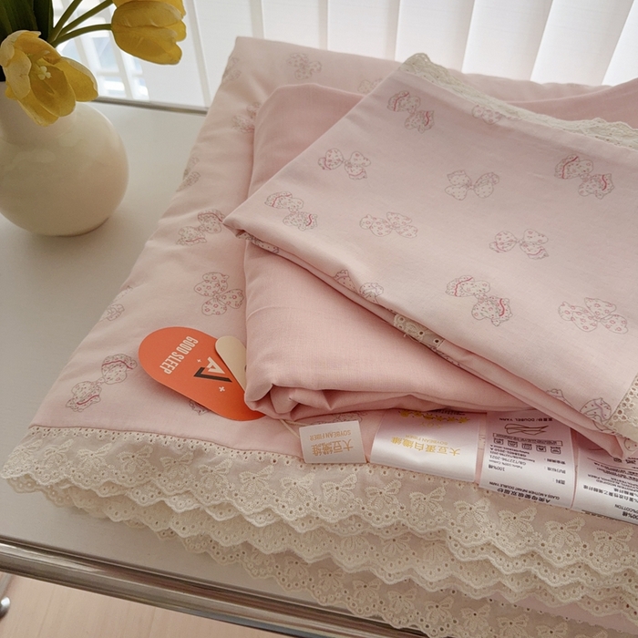 91家纺网 家纺一手货源 找家纺 于果2025新款双层纱花边款夏被